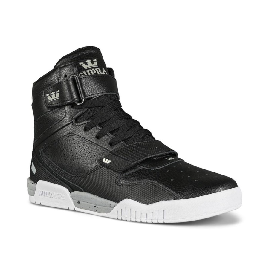 Supra Breaker High-Top Shoes Black/Light Grey/White