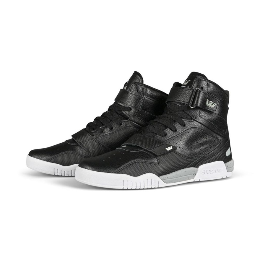 Supra Breaker High-Top Shoes Black/Light Grey/White