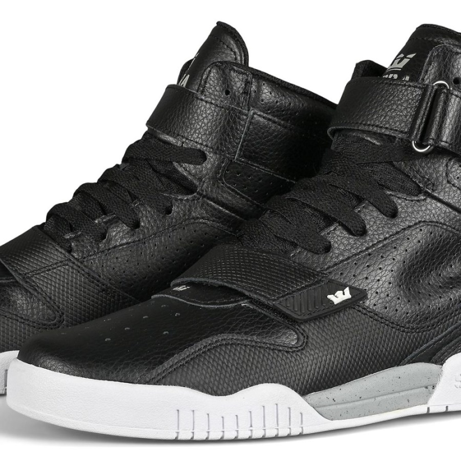 Supra Breaker High-Top Shoes Black/Light Grey/White