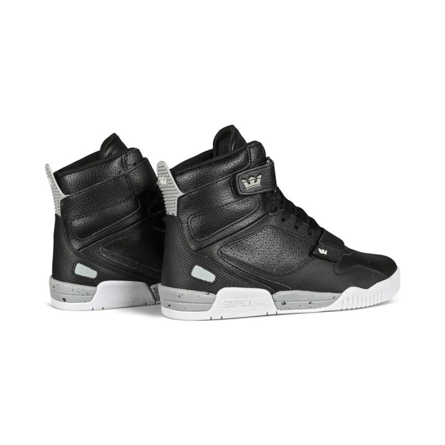 Supra Breaker High-Top Shoes Black/Light Grey/White