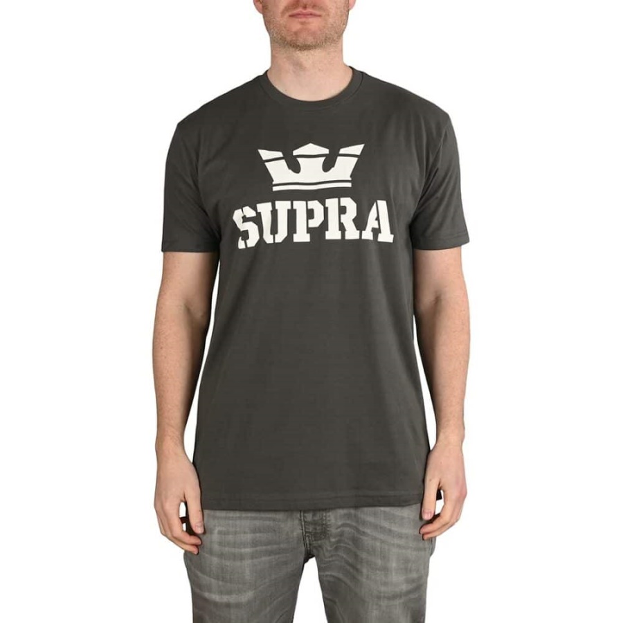Supra Above S/S T-Shirt Charcoal/White