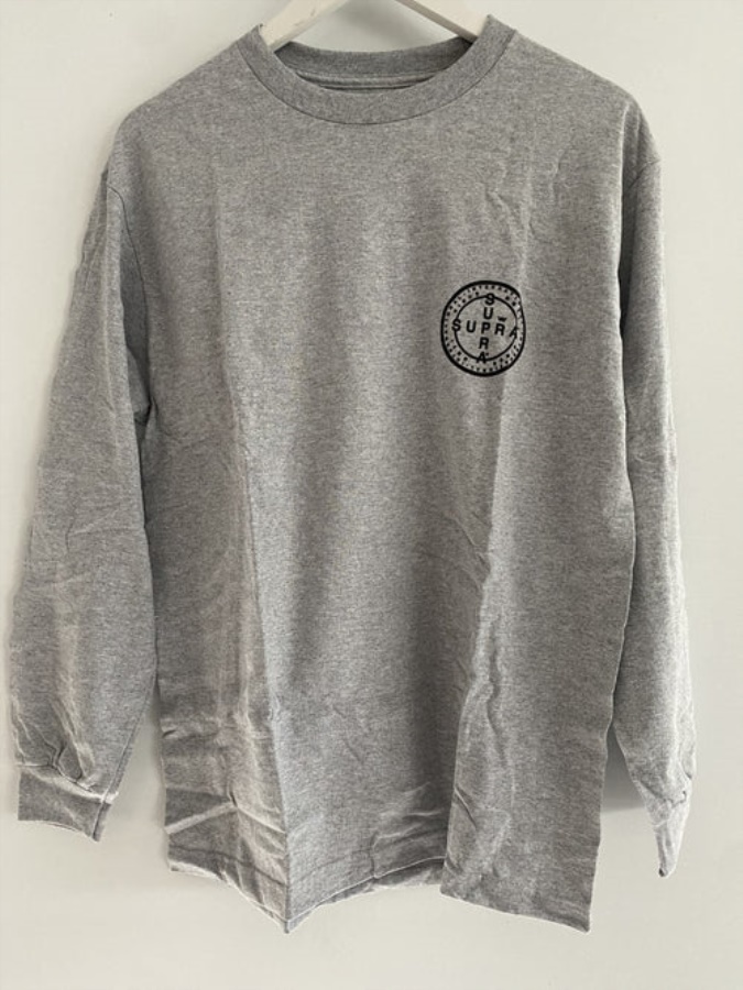 Supra Cross Seal Long Sleeve Tee Grey Heather