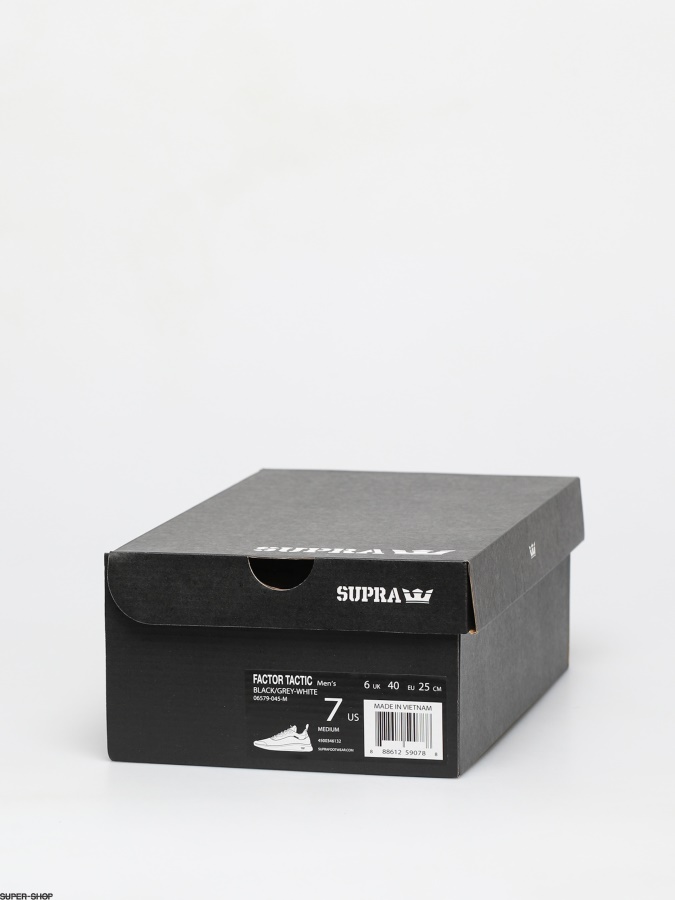 Supra Factor Tactic Shoes Black/Grey White