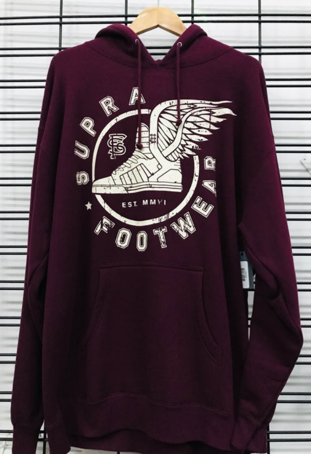 Supra Footwear Flying Shoe Men'S Maroon Hoodie